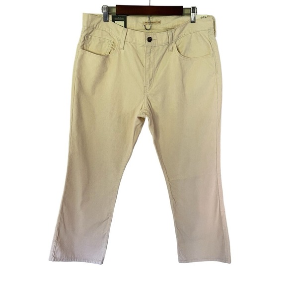 Levi's Premium Corduroy Pants Women Ivory Middy Ankle Bootcut 33x27  Size 16 New - Picture 3 of 14